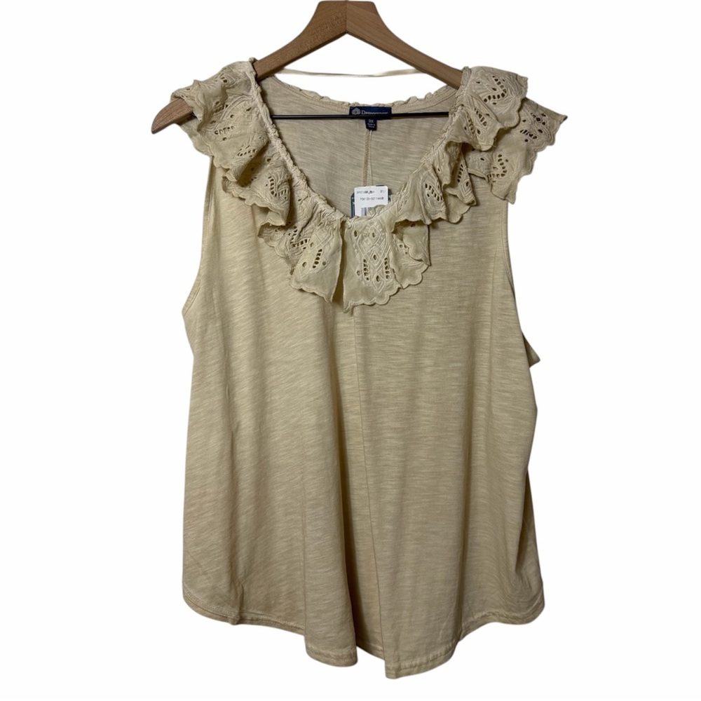 DEMOCRACY BEIGE PLUS SIZE TOP WOMEN'S 2X NWT